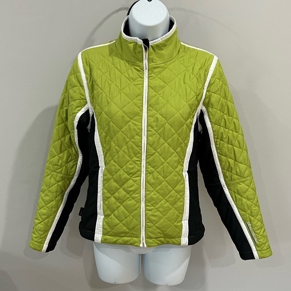 Obermeyer lime green white and black lightweight short insulated jacket size 4 - Picture 4 of 10